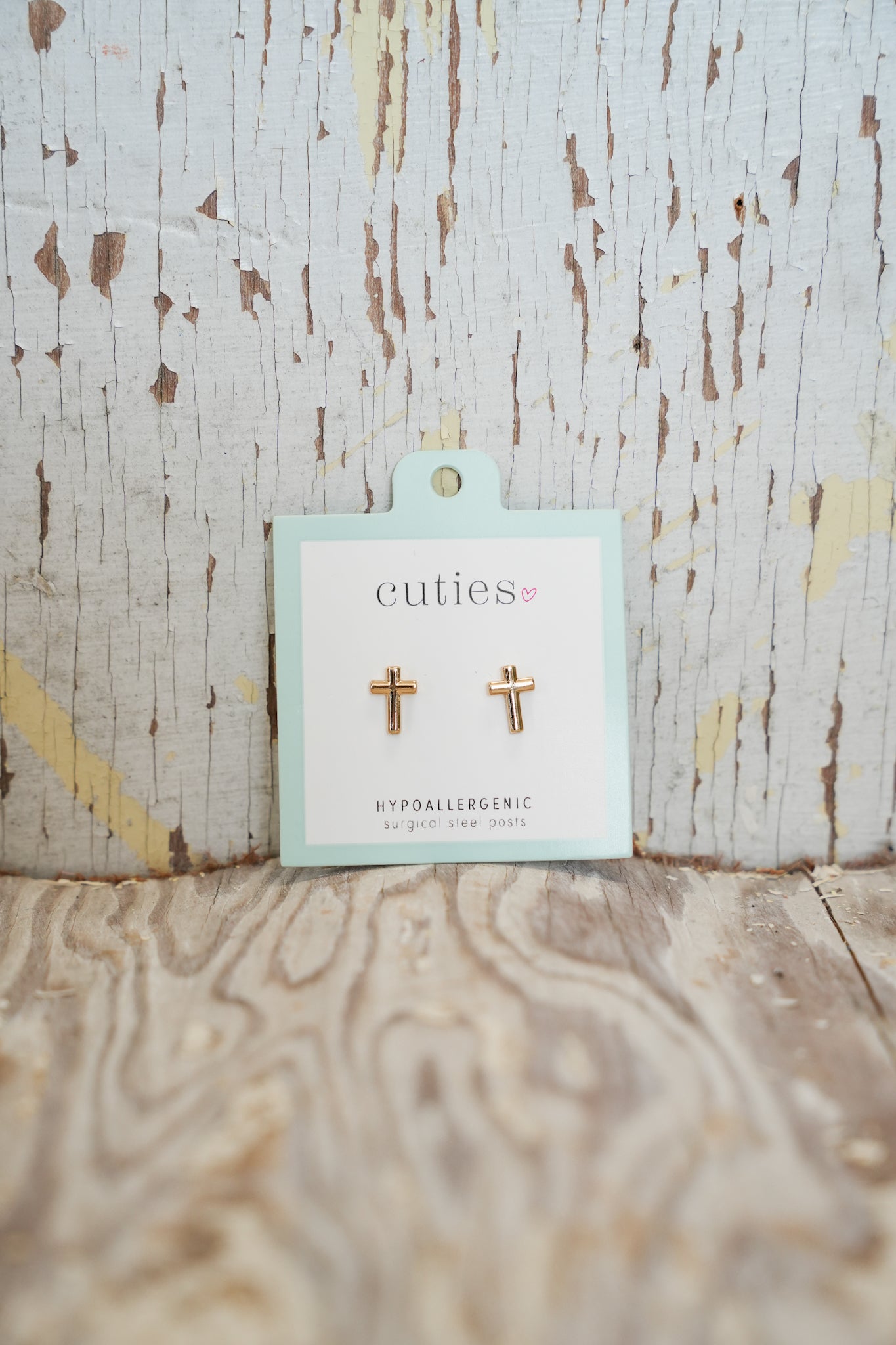 CUTIES CROSS STUD EARRINGS