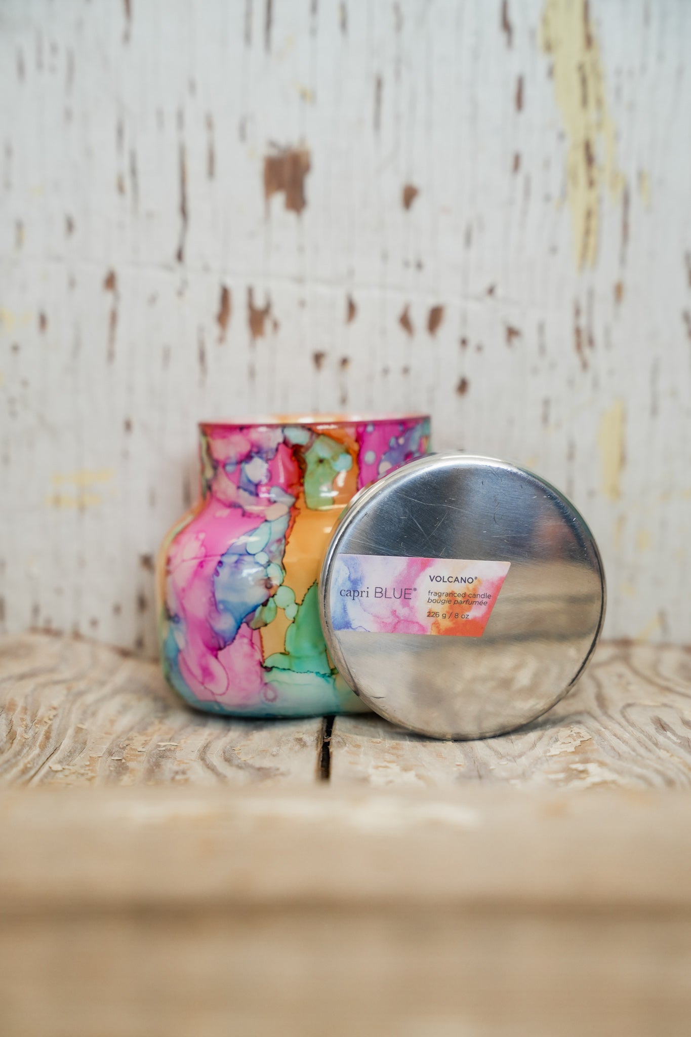 PETITE RAINBOW WATERCOLOR VOLCANO CANDLE | 8 OZ