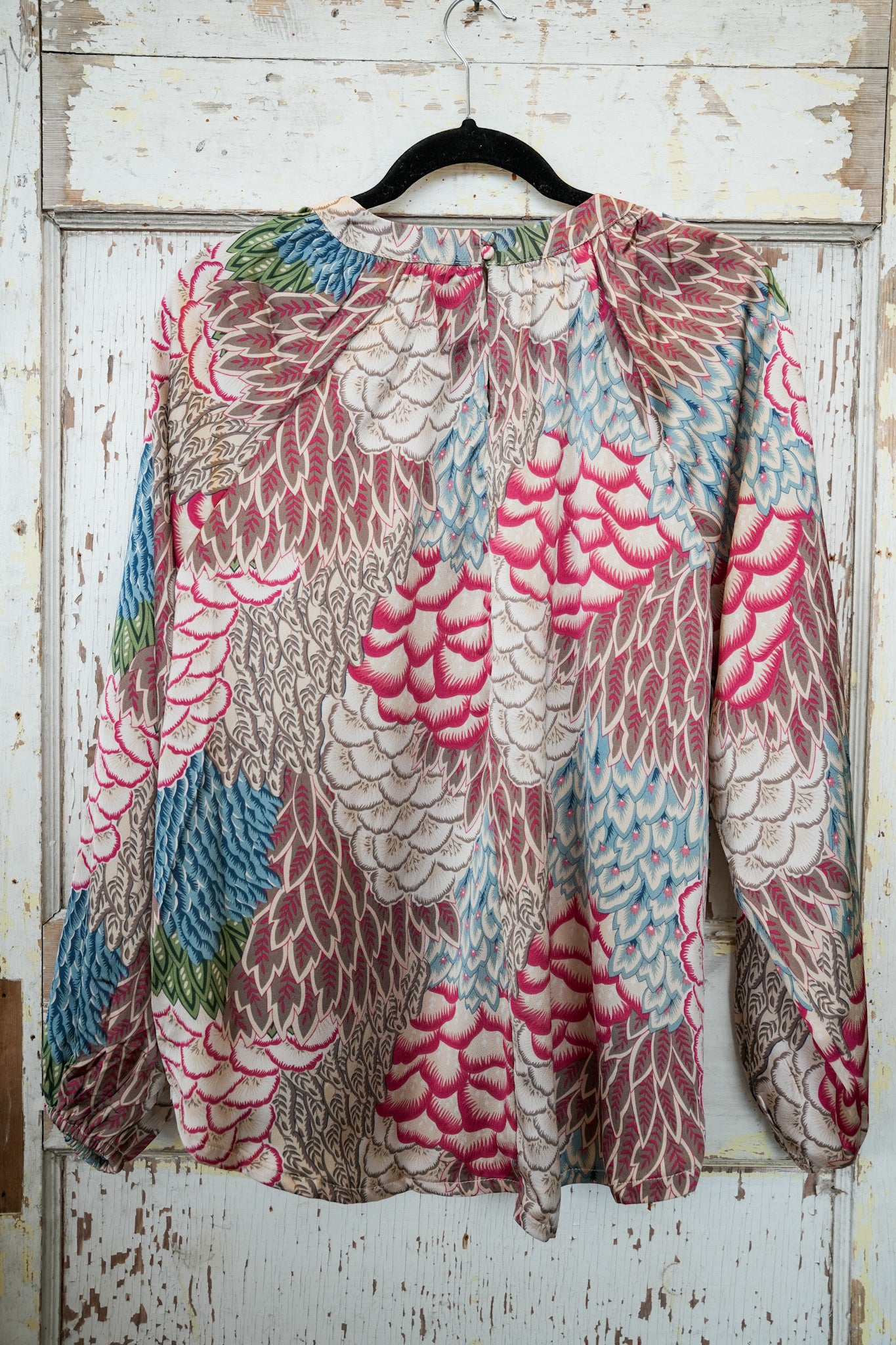 BROWN MIX FEATHER BLOUSE
