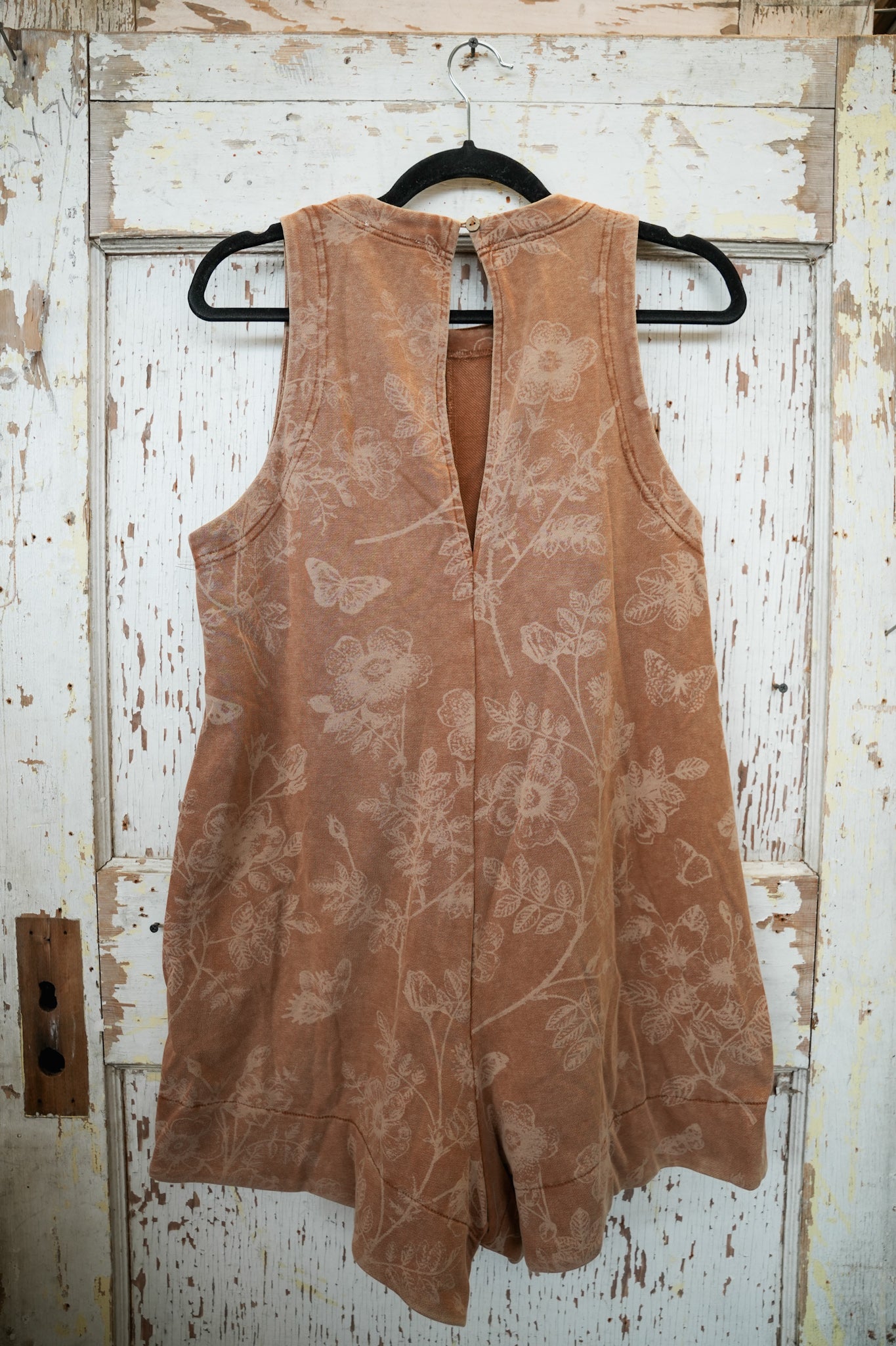 BROWN FLORAL ROMPER
