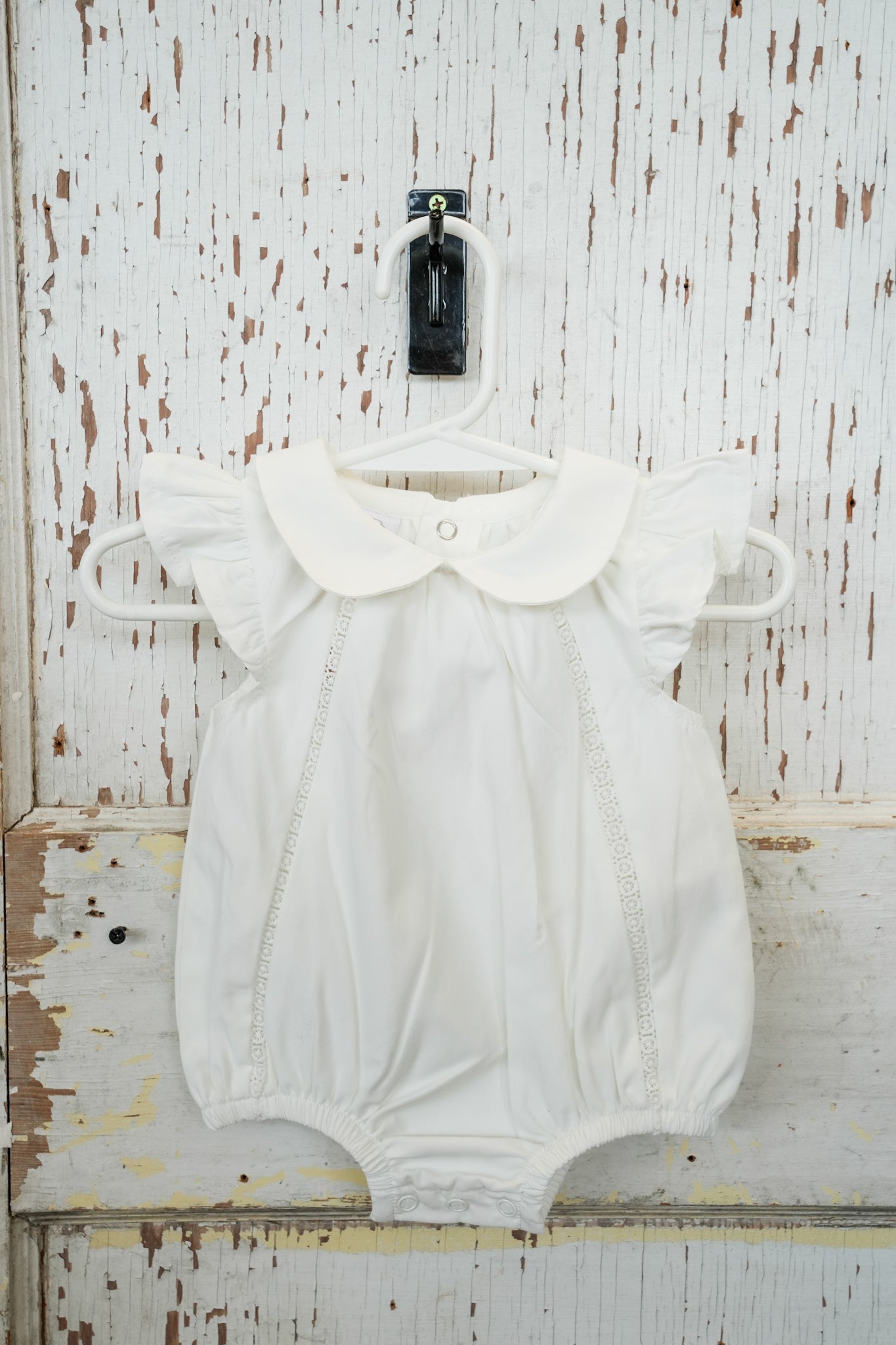 WHITE COLLARED POPLIN BUBBLE ONSIE