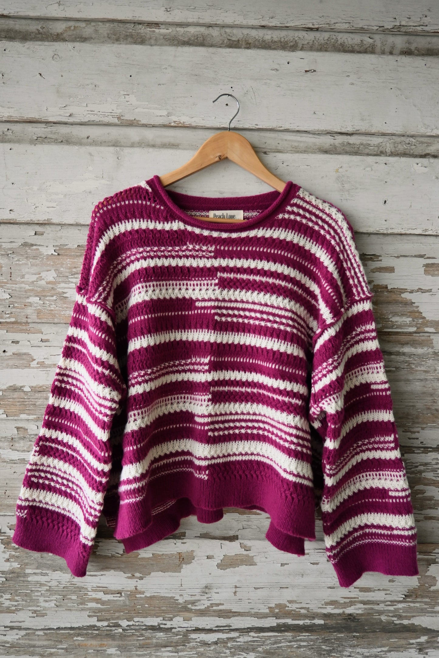 PLUM AND WHITE SWEATER