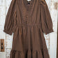 BROWN RUFFLE DRESS