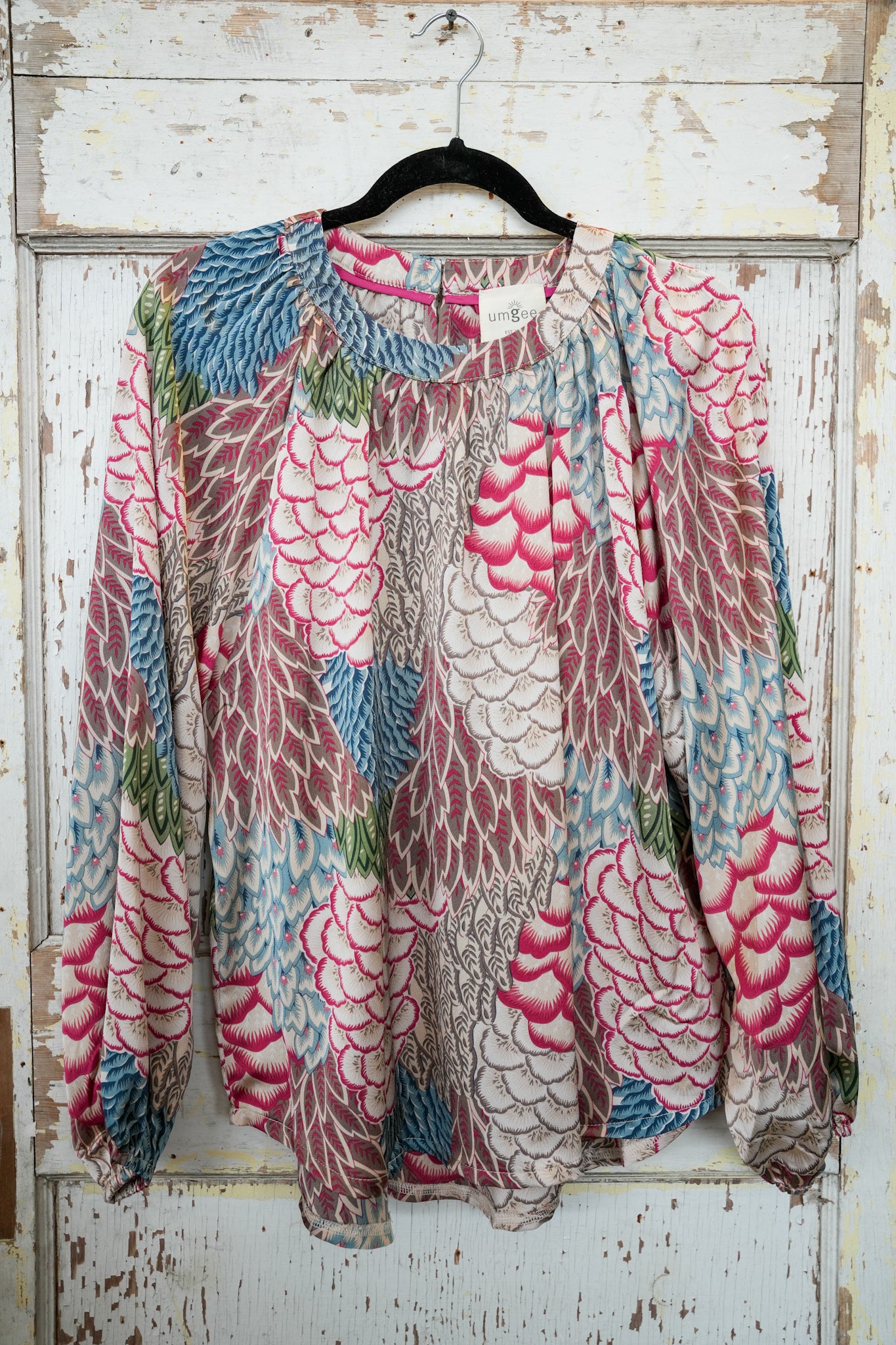 BROWN MIX FEATHER BLOUSE