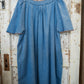 WASHED DENIM DRESS W/ STITCHING | PLUS