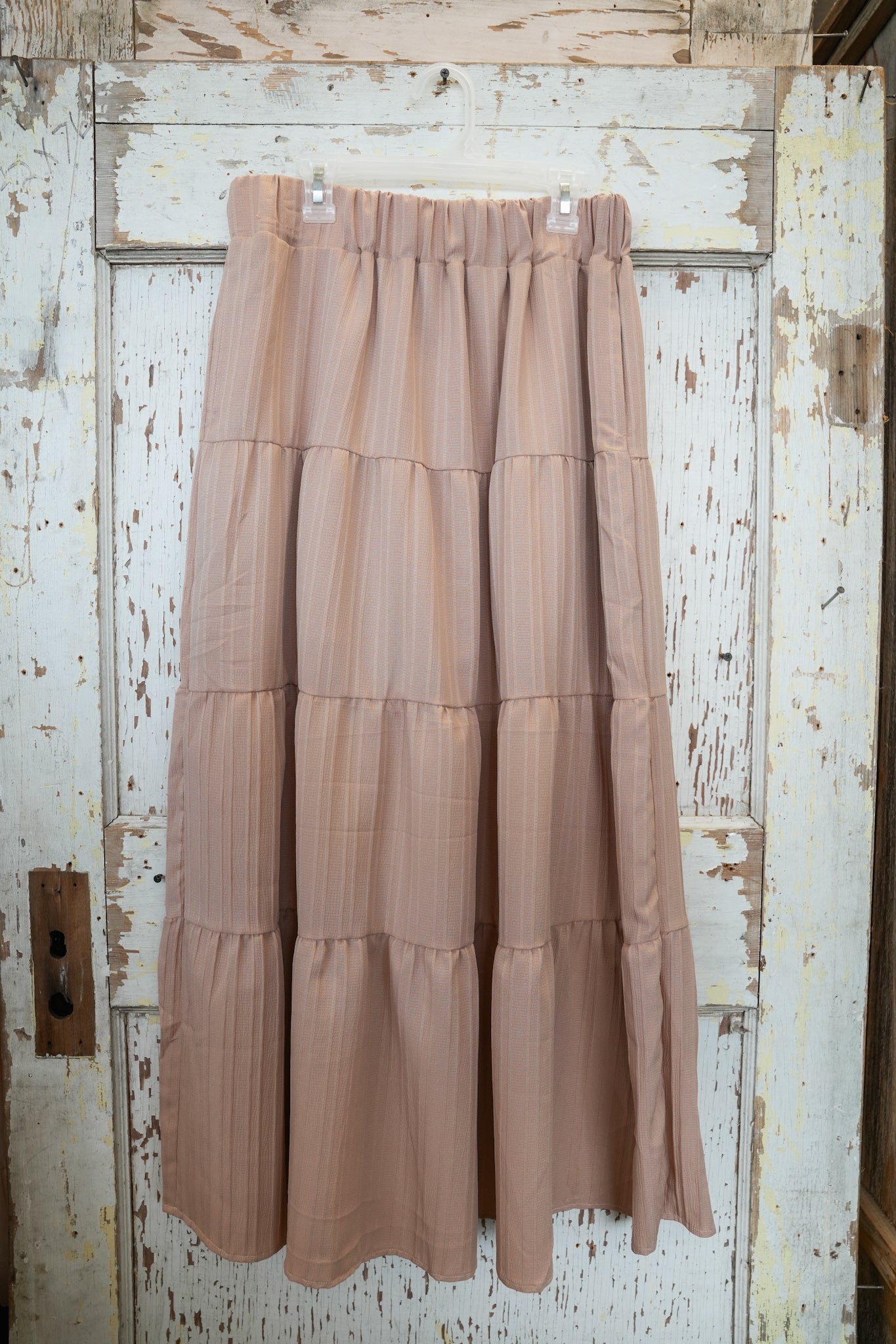 PANELED MAXI SKIRT ROSEWATER