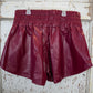 LEATHER SPORTY SKORT WINE