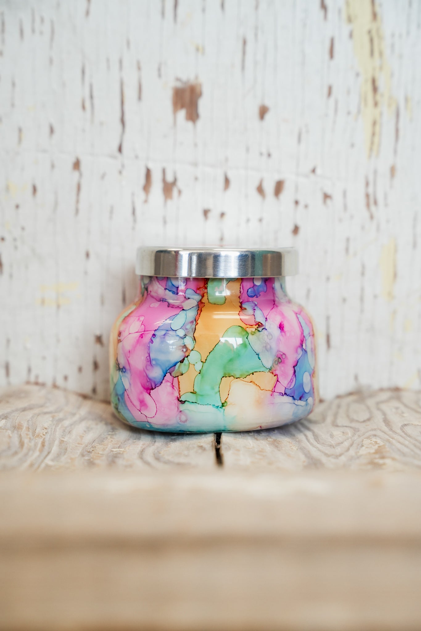 PETITE RAINBOW WATERCOLOR VOLCANO CANDLE | 8 OZ