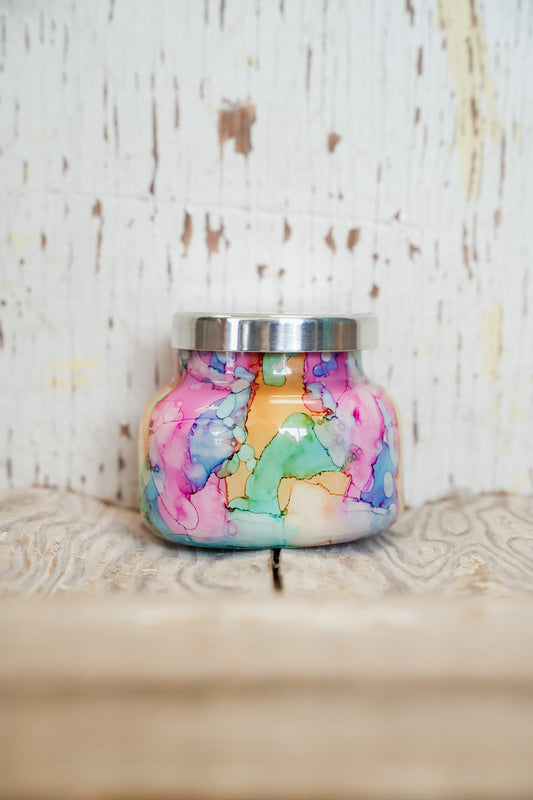 PETITE RAINBOW WATERCOLOR VOLCANO CANDLE | 8 OZ