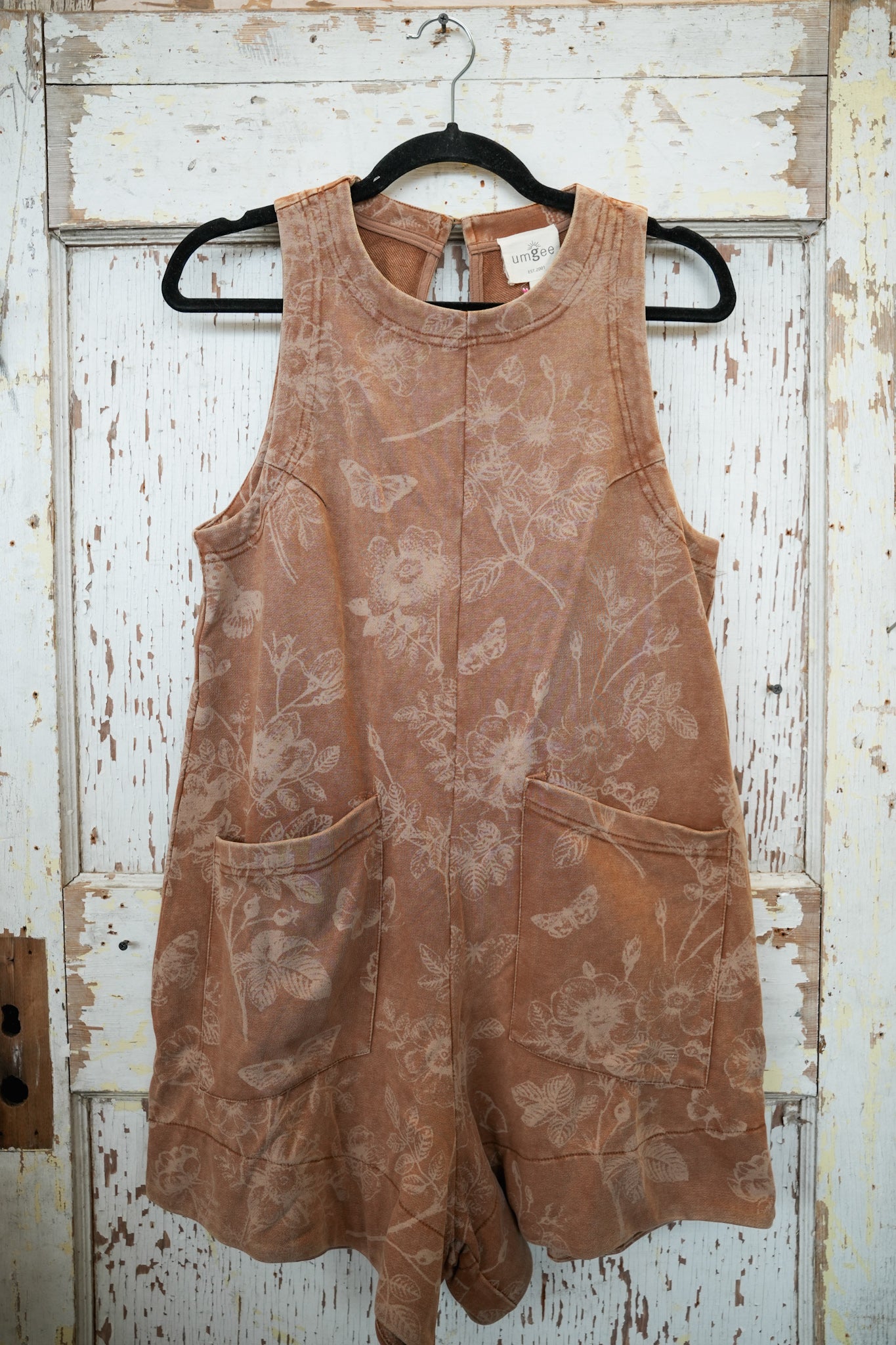 BROWN FLORAL ROMPER