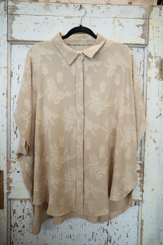 TOP BUTTON DOWN TAUPE | PLUS