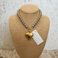 GLAM HEART NECKLACE | SILVER & GOLD