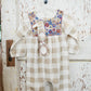 NEUTRAL CHECKERED EMBELLISHED LONGALL